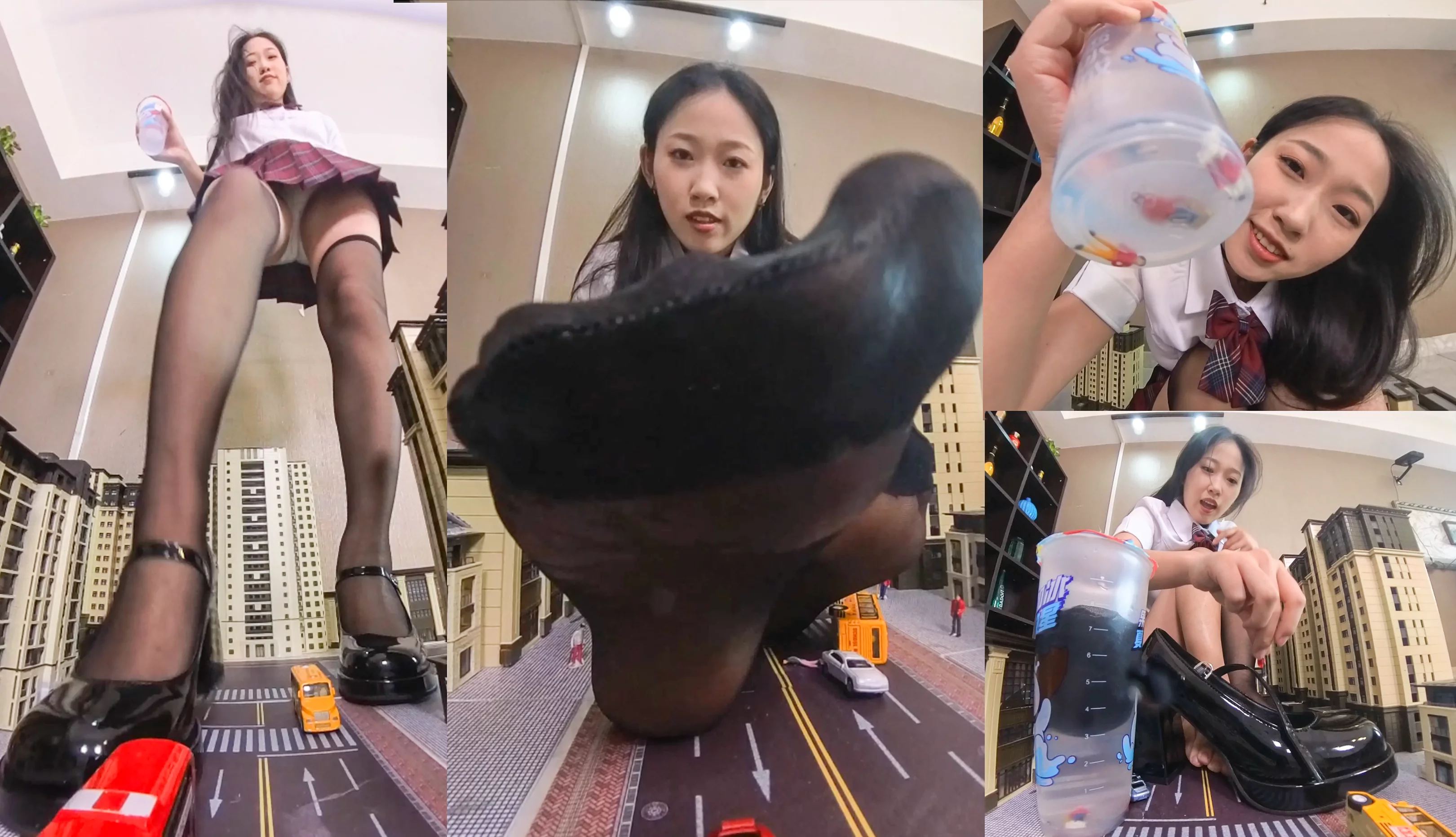 Giantess in JK with wet feet takes over the city - VR360 - Image 2