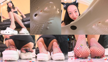 [VR360] Giantess Jennie puts you in her smelly Crocs - 画像 (4)